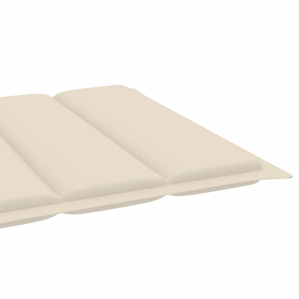 Ligbedden 2 st met crèmekleurige kussens massief teakhout is nu te koop bij PeponiXL, paradijselijk wonen!