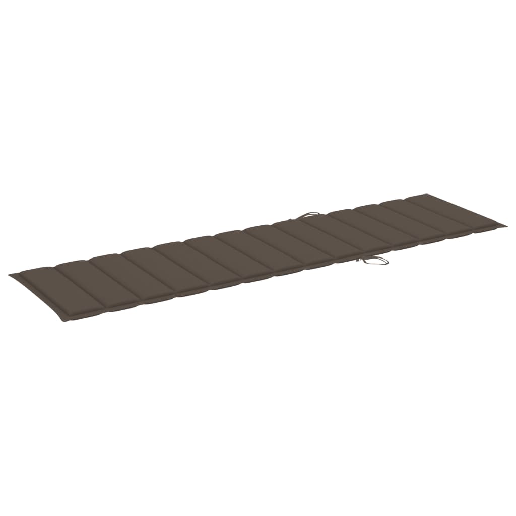 Ligbedden 2 st met taupe kussens massief teakhout is nu te koop bij PeponiXL, paradijselijk wonen!