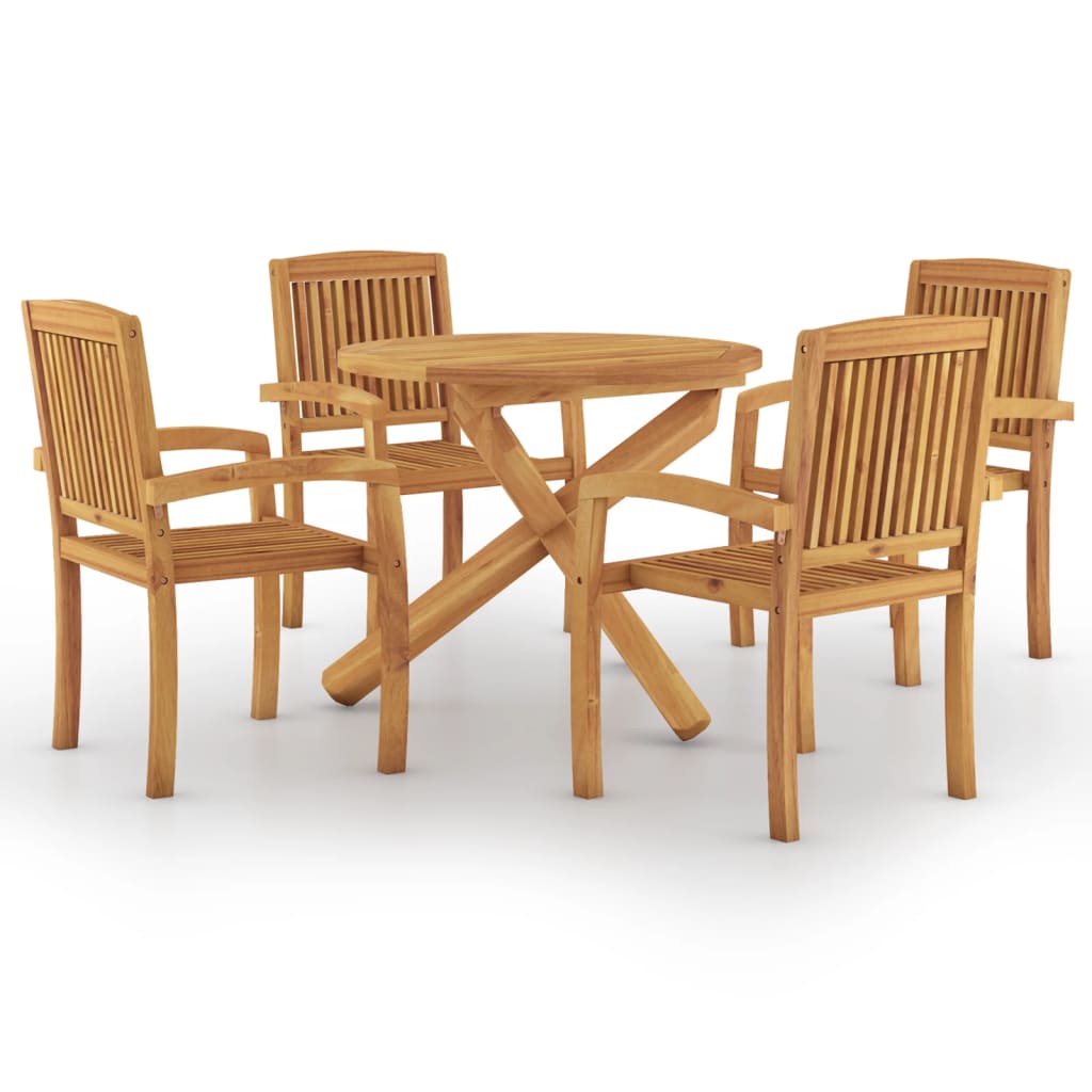 5-delige Tuinset massief teakhout is nu te koop bij PeponiXL, paradijselijk wonen!