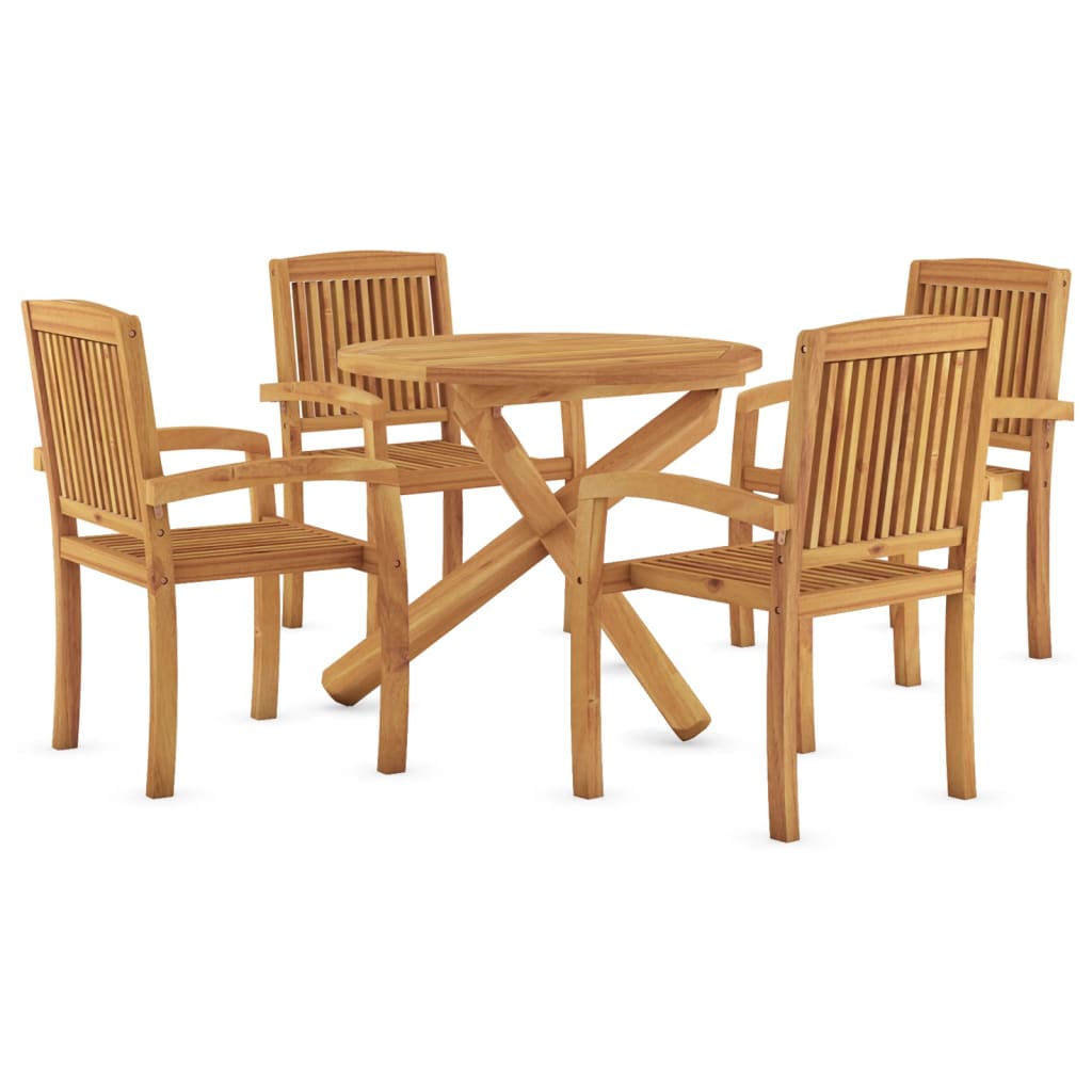 5-delige Tuinset massief teakhout is nu te koop bij PeponiXL, paradijselijk wonen!