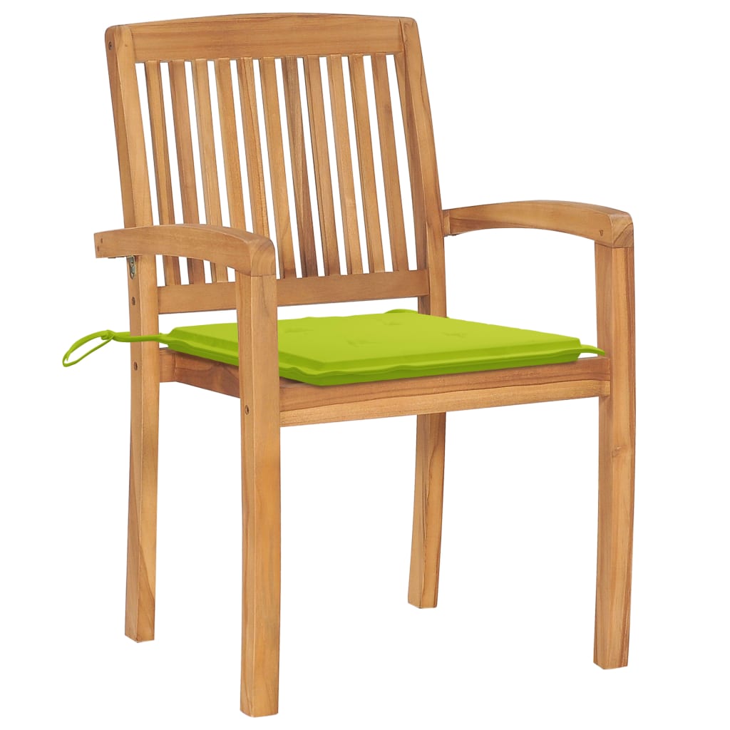 Tuinstoelen stapelbaar 6 st met kussens massief teakhout is nu te koop bij PeponiXL, paradijselijk wonen!