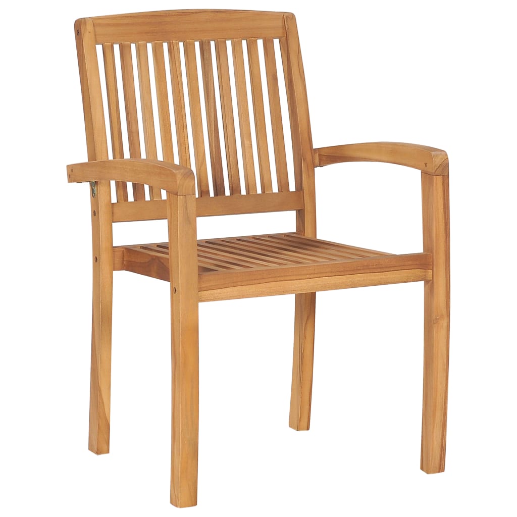Tuinstoelen stapelbaar 4 st met kussens massief teakhout is nu te koop bij PeponiXL, paradijselijk wonen!