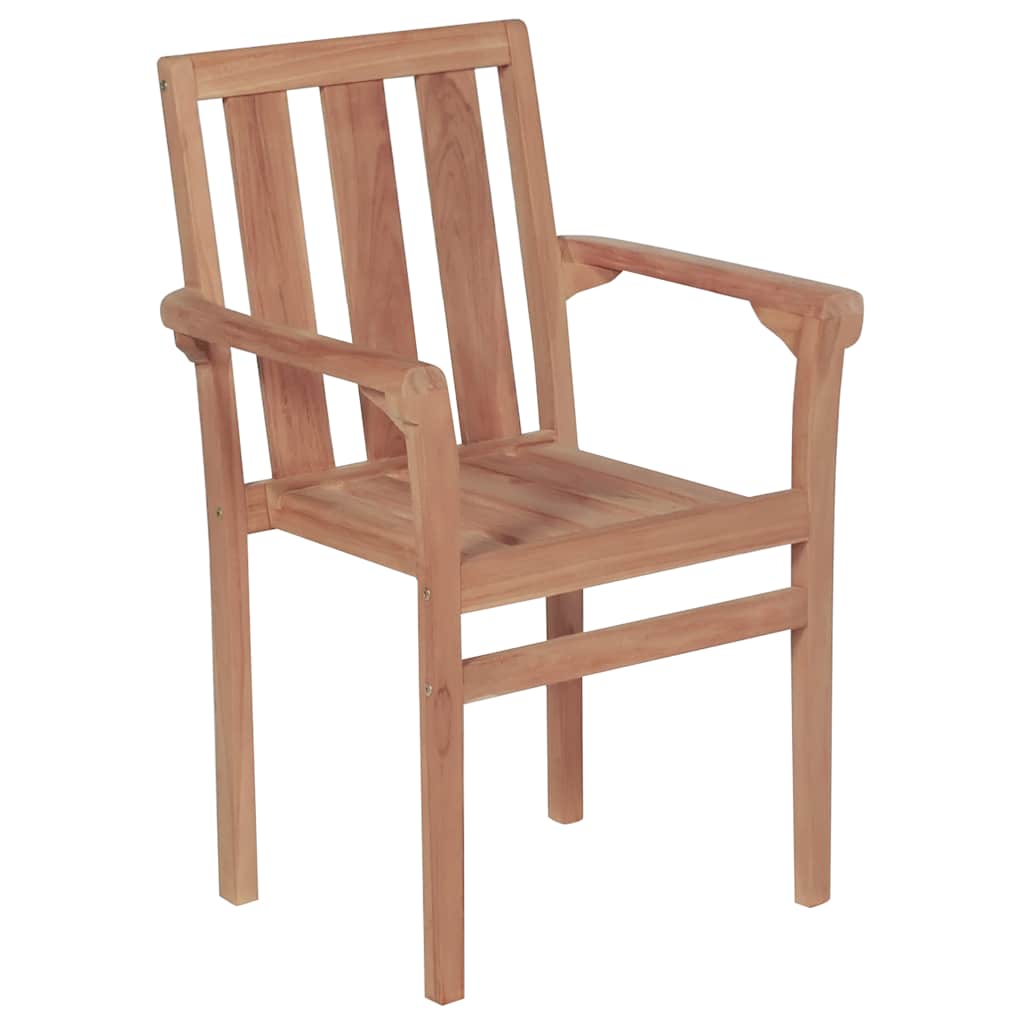 Tuinstoelen stapelbaar 4 st met kussens massief teakhout is nu te koop bij PeponiXL, paradijselijk wonen!