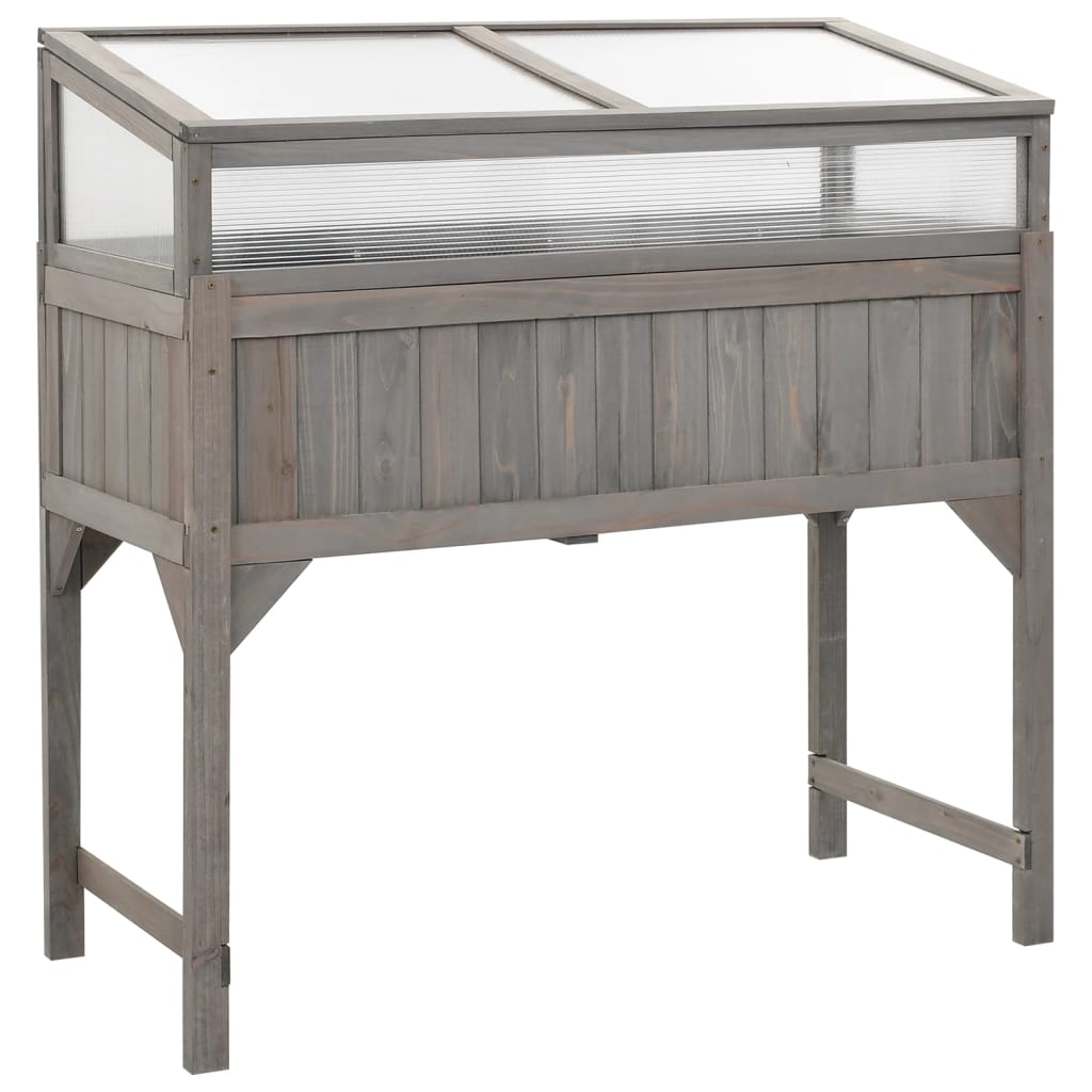 Plantenbak verhoogd met kas 110x54x120 cm massief vurenhout is nu te koop bij PeponiXL, paradijselijk wonen!