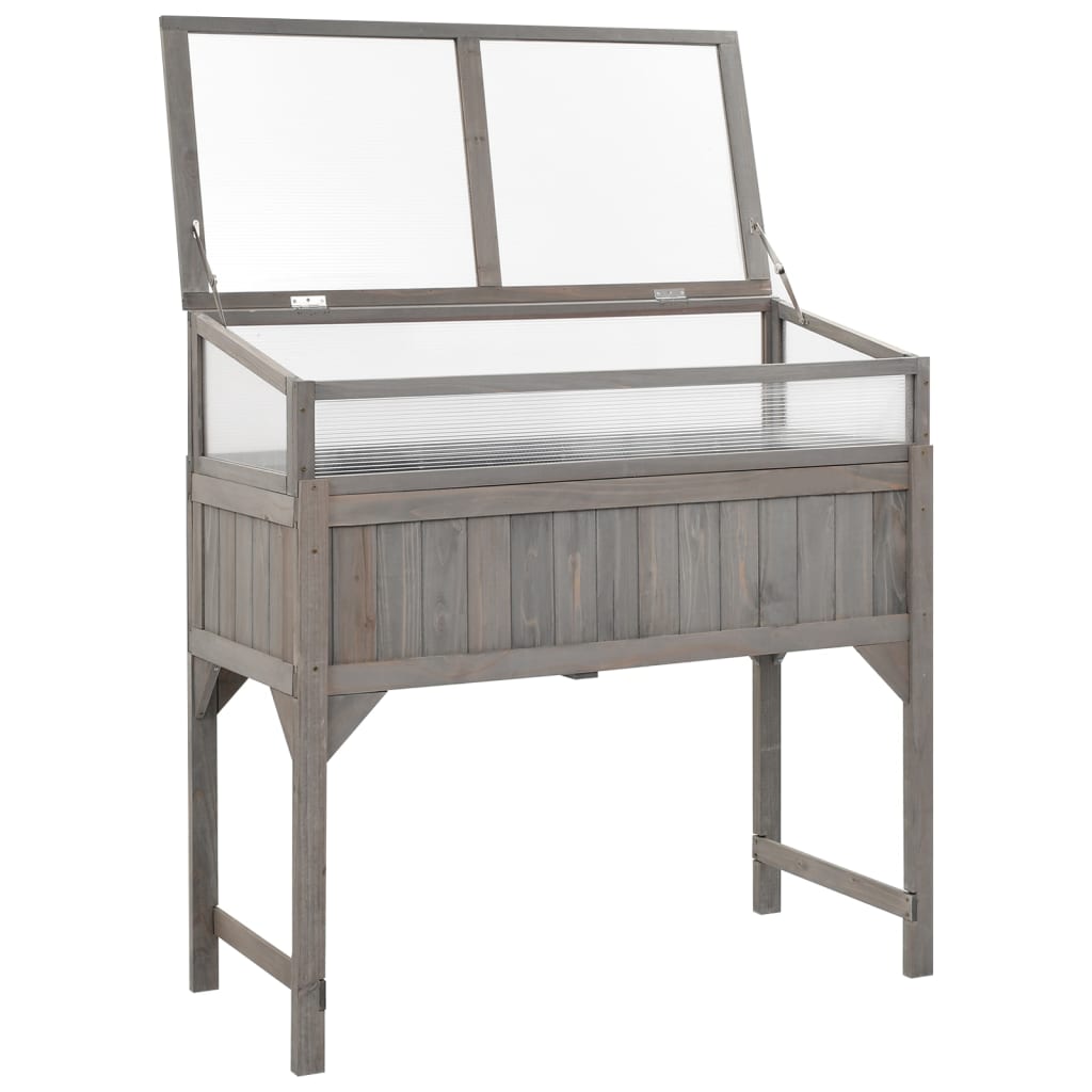 Plantenbak verhoogd met kas 110x54x120 cm massief vurenhout is nu te koop bij PeponiXL, paradijselijk wonen!