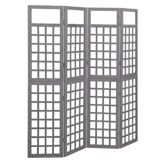 Kamerscherm/trellis met 4 panelen161x180 cm vurenhout grijs is nu te koop bij PeponiXL, paradijselijk wonen!