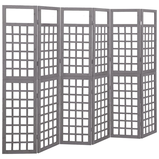 Kamerscherm/trellis met 6 panelen 242,5x180 cm vurenhout grijs is nu te koop bij PeponiXL, paradijselijk wonen!