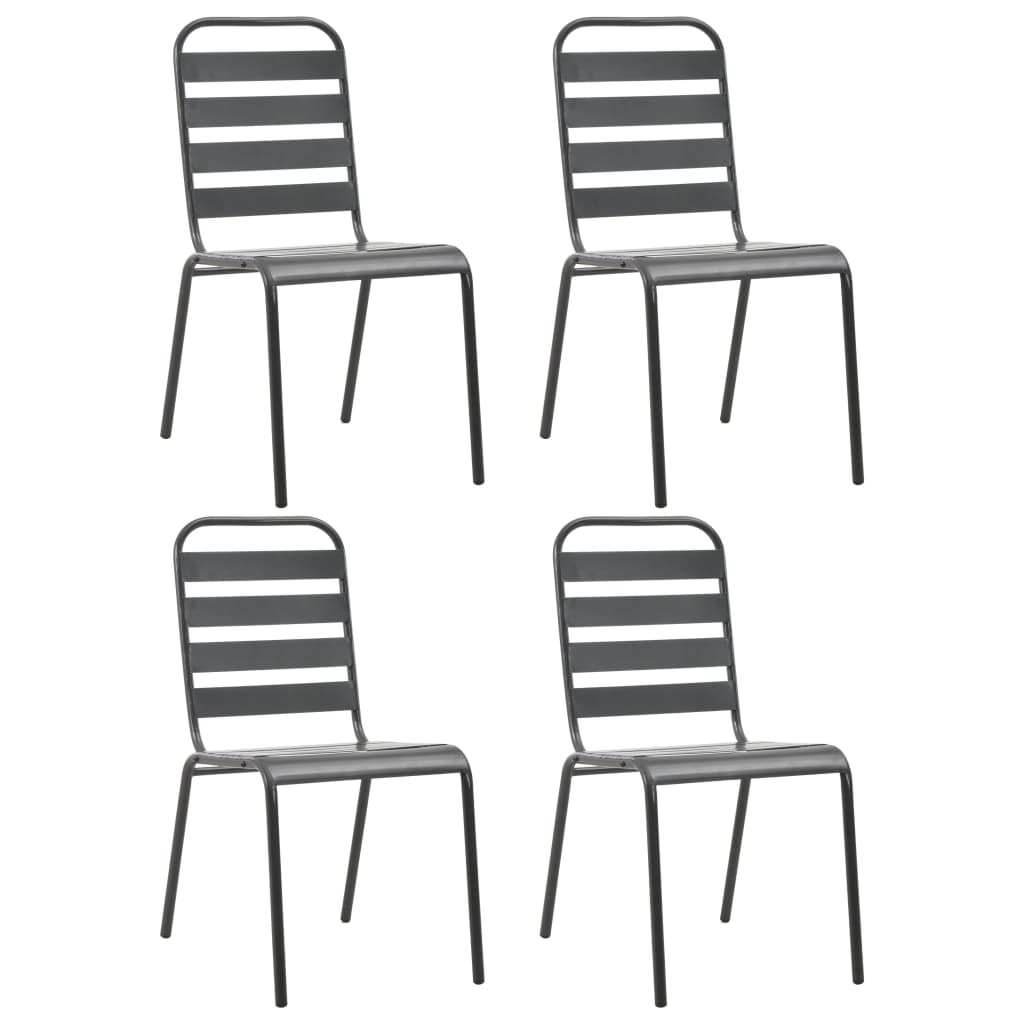 5-delige Tuinset staal donkergrijs is nu te koop bij PeponiXL, paradijselijk wonen!