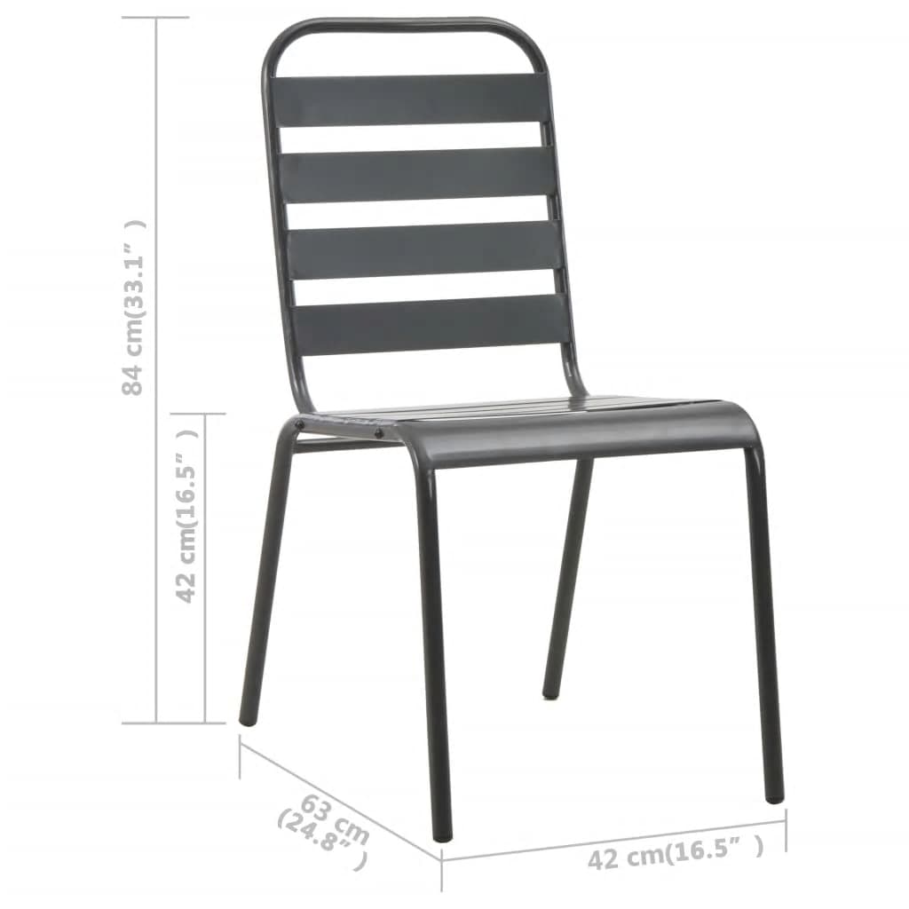 5-delige Tuinset staal donkergrijs is nu te koop bij PeponiXL, paradijselijk wonen!