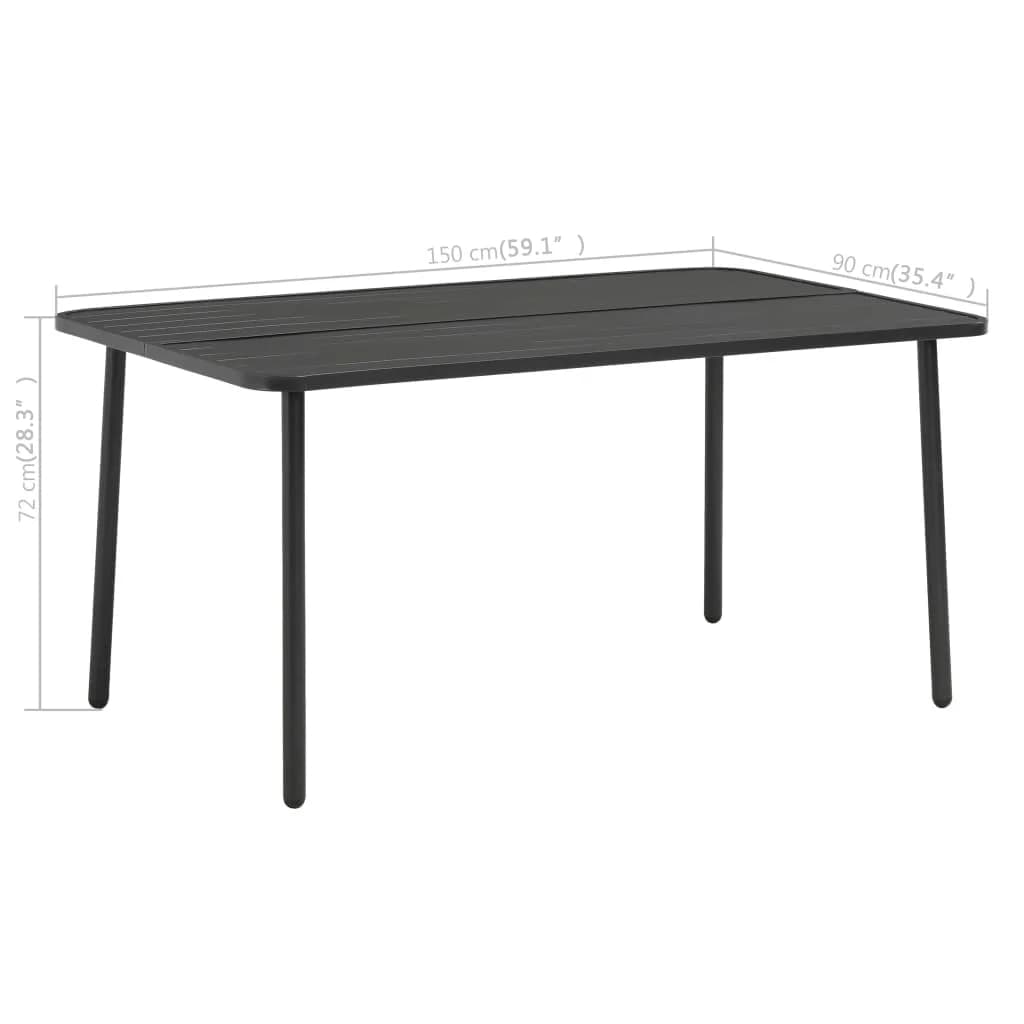 5-delige Tuinset staal donkergrijs is nu te koop bij PeponiXL, paradijselijk wonen!
