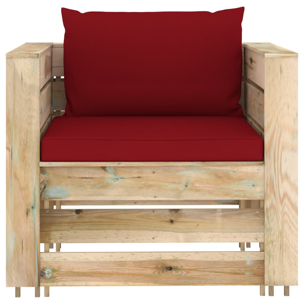 2-delige Loungeset met kussens groen geïmpregneerd hout is nu te koop bij PeponiXL, paradijselijk wonen!