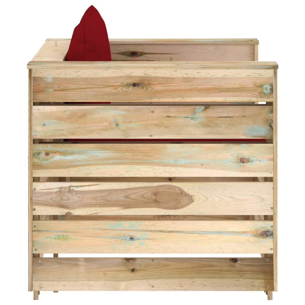 2-delige Loungeset met kussens groen geïmpregneerd hout is nu te koop bij PeponiXL, paradijselijk wonen!