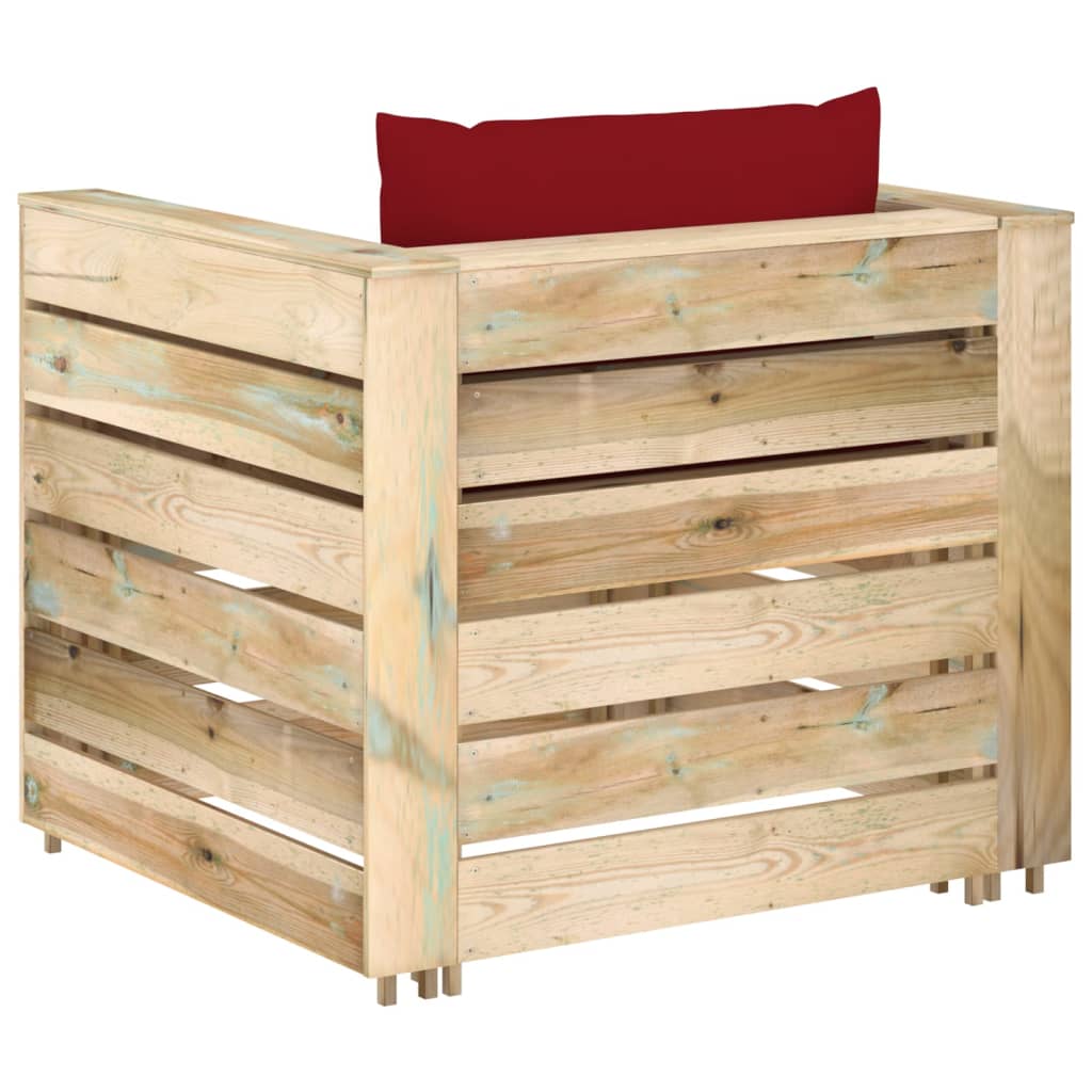 2-delige Loungeset met kussens groen geïmpregneerd hout is nu te koop bij PeponiXL, paradijselijk wonen!