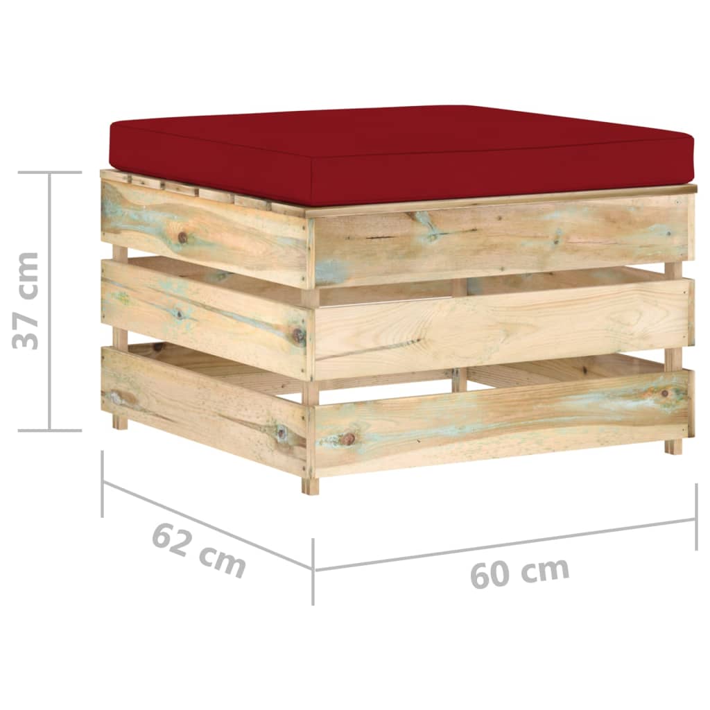 2-delige Loungeset met kussens groen geïmpregneerd hout is nu te koop bij PeponiXL, paradijselijk wonen!