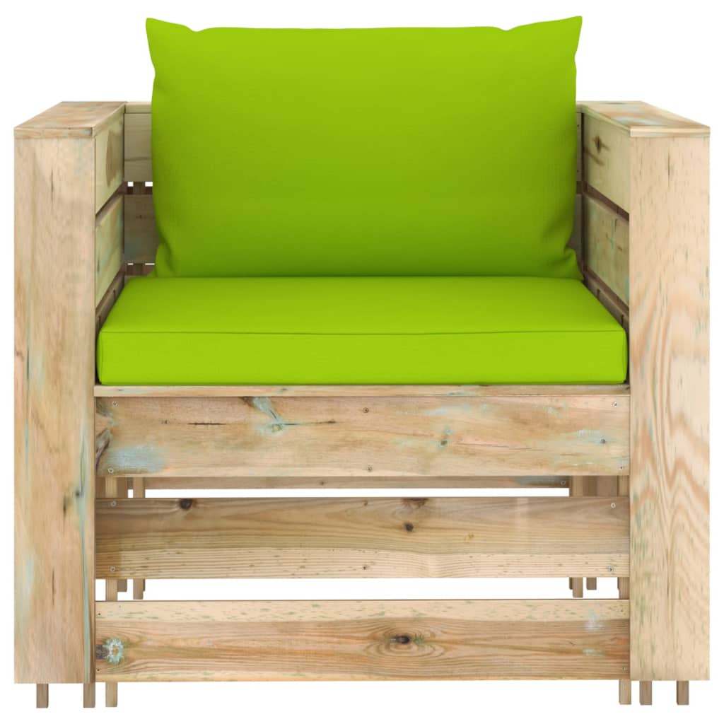 2-delige Loungeset met kussens groen geïmpregneerd hout is nu te koop bij PeponiXL, paradijselijk wonen!