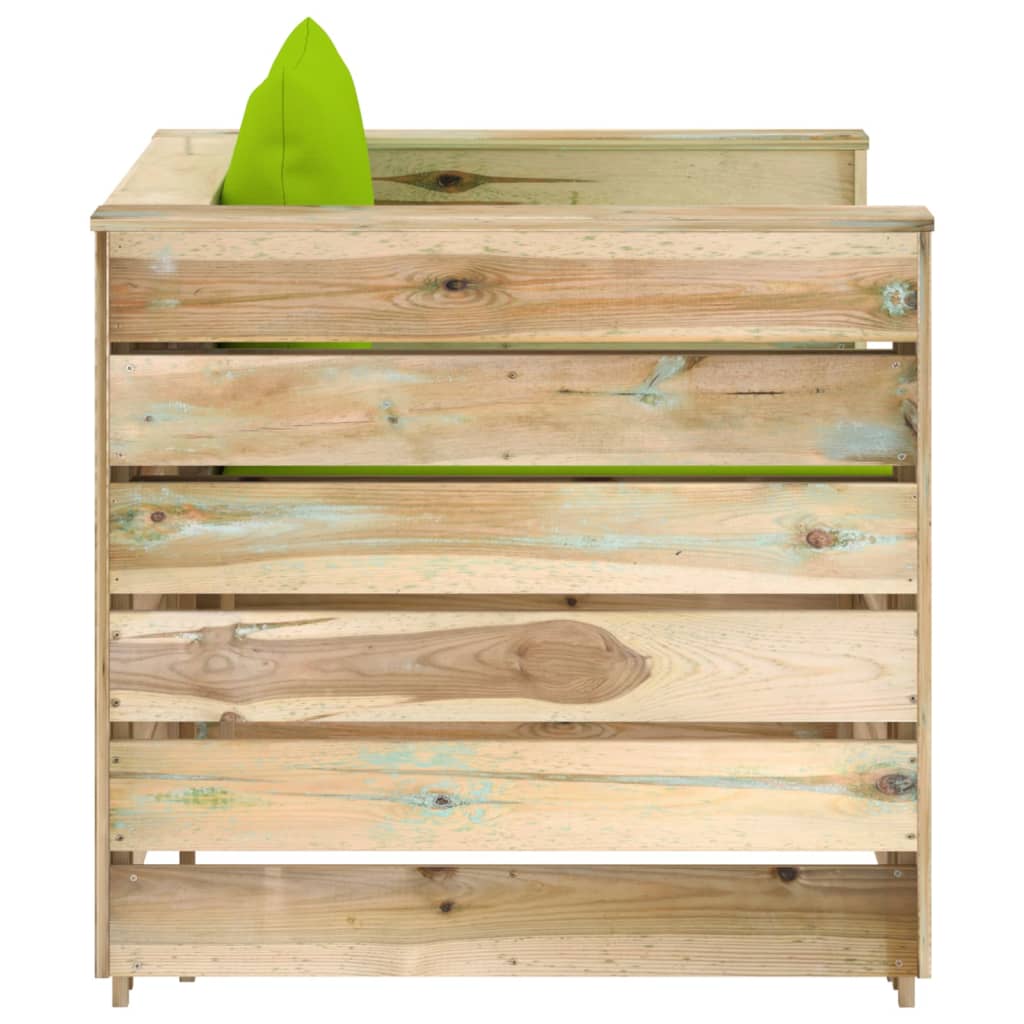 2-delige Loungeset met kussens groen geïmpregneerd hout is nu te koop bij PeponiXL, paradijselijk wonen!