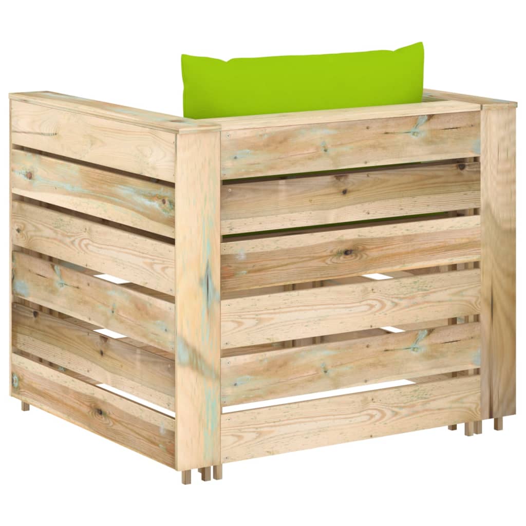 2-delige Loungeset met kussens groen geïmpregneerd hout is nu te koop bij PeponiXL, paradijselijk wonen!