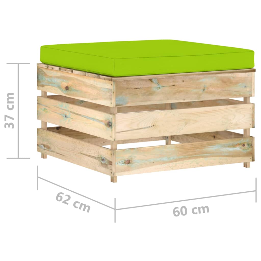 2-delige Loungeset met kussens groen geïmpregneerd hout is nu te koop bij PeponiXL, paradijselijk wonen!