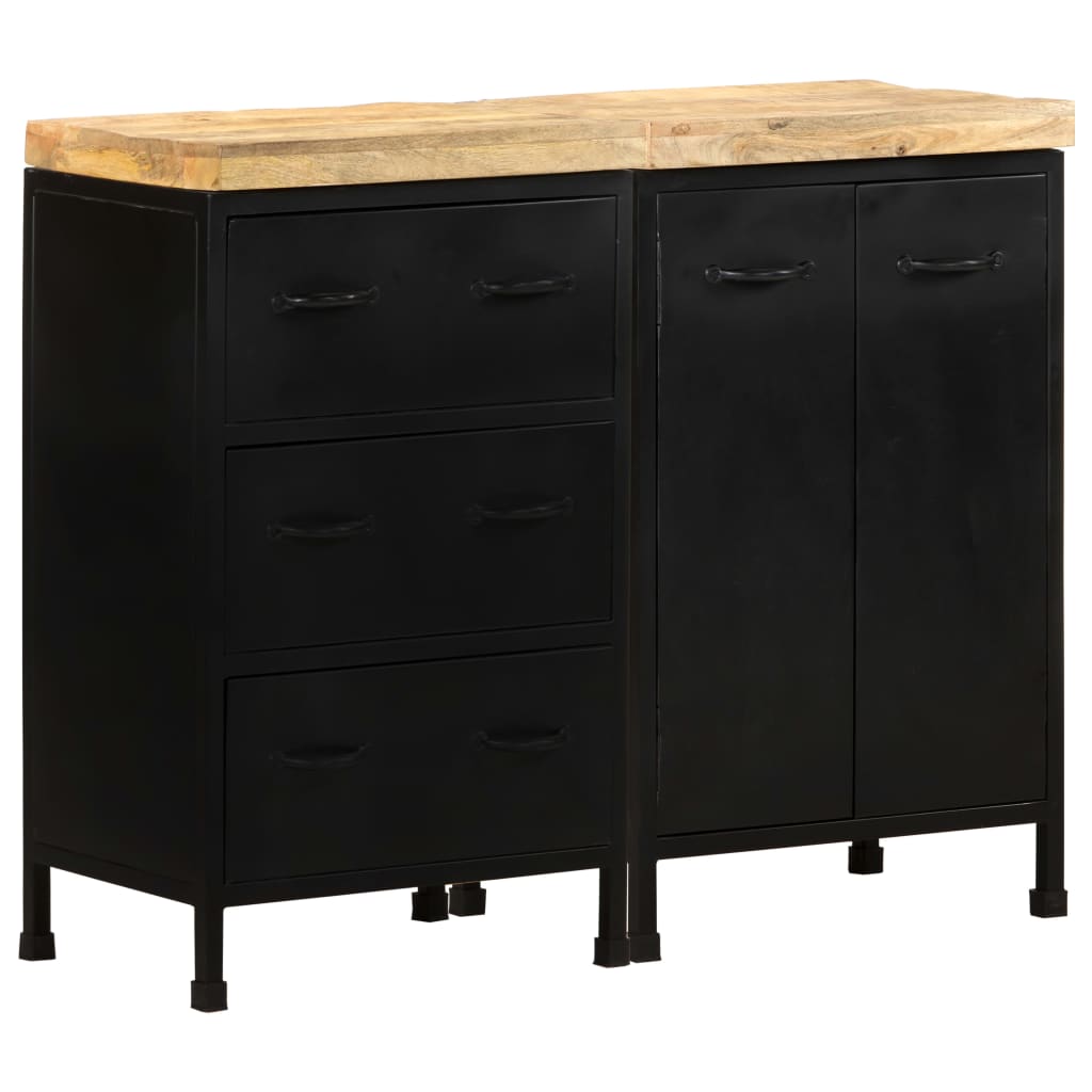 Dressoir met 3 lades en 2 deuren ruw mangohout is nu te koop bij PeponiXL, paradijselijk wonen!