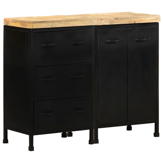 Dressoir met 3 lades en 2 deuren ruw mangohout is nu te koop bij PeponiXL, paradijselijk wonen!