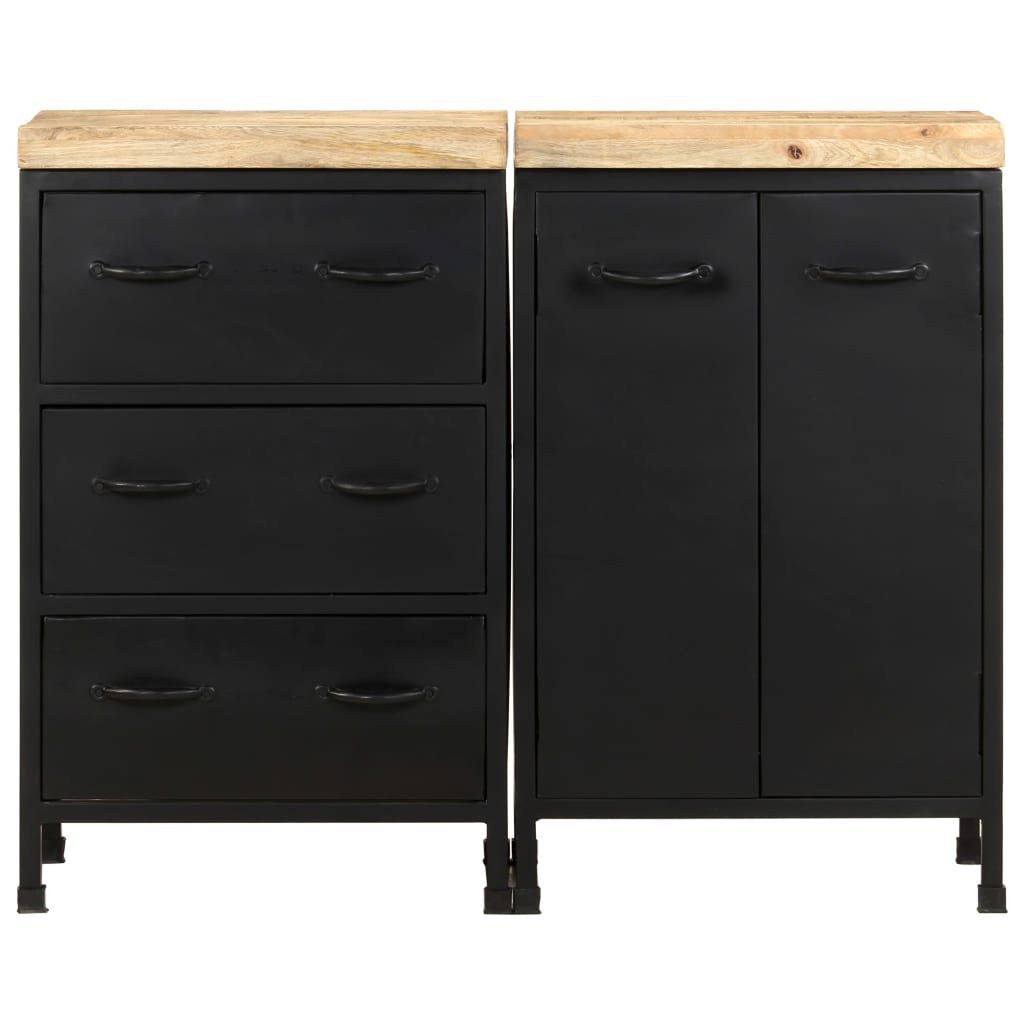 Dressoir met 3 lades en 2 deuren ruw mangohout is nu te koop bij PeponiXL, paradijselijk wonen!