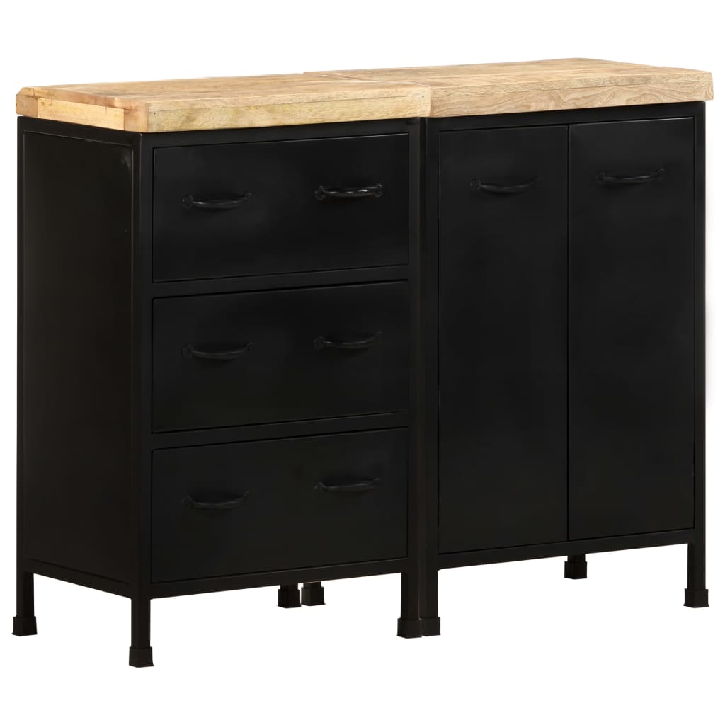 Dressoir met 3 lades en 2 deuren ruw mangohout is nu te koop bij PeponiXL, paradijselijk wonen!