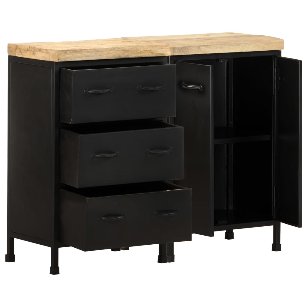 Dressoir met 3 lades en 2 deuren ruw mangohout is nu te koop bij PeponiXL, paradijselijk wonen!