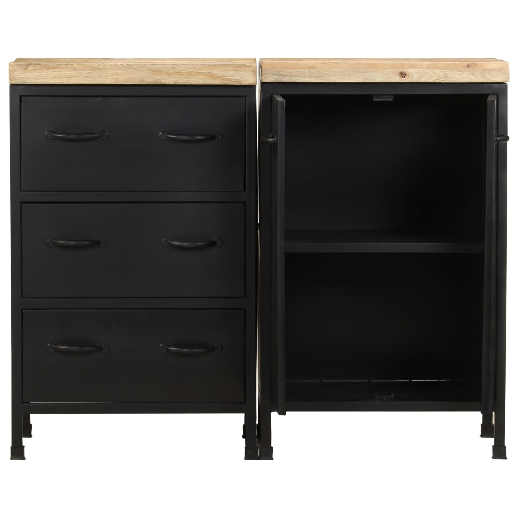 Dressoir met 3 lades en 2 deuren ruw mangohout is nu te koop bij PeponiXL, paradijselijk wonen!
