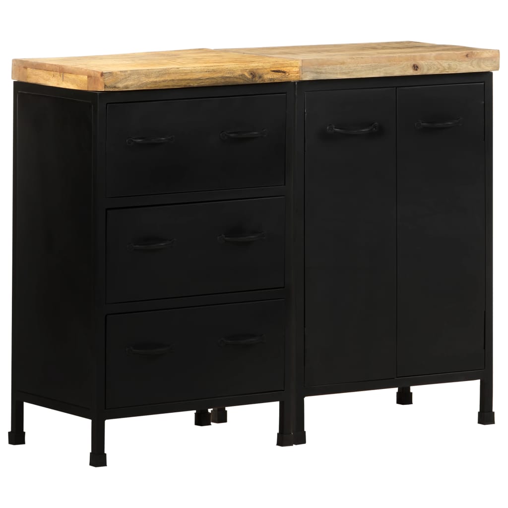 Dressoir met 3 lades en 2 deuren ruw mangohout is nu te koop bij PeponiXL, paradijselijk wonen!