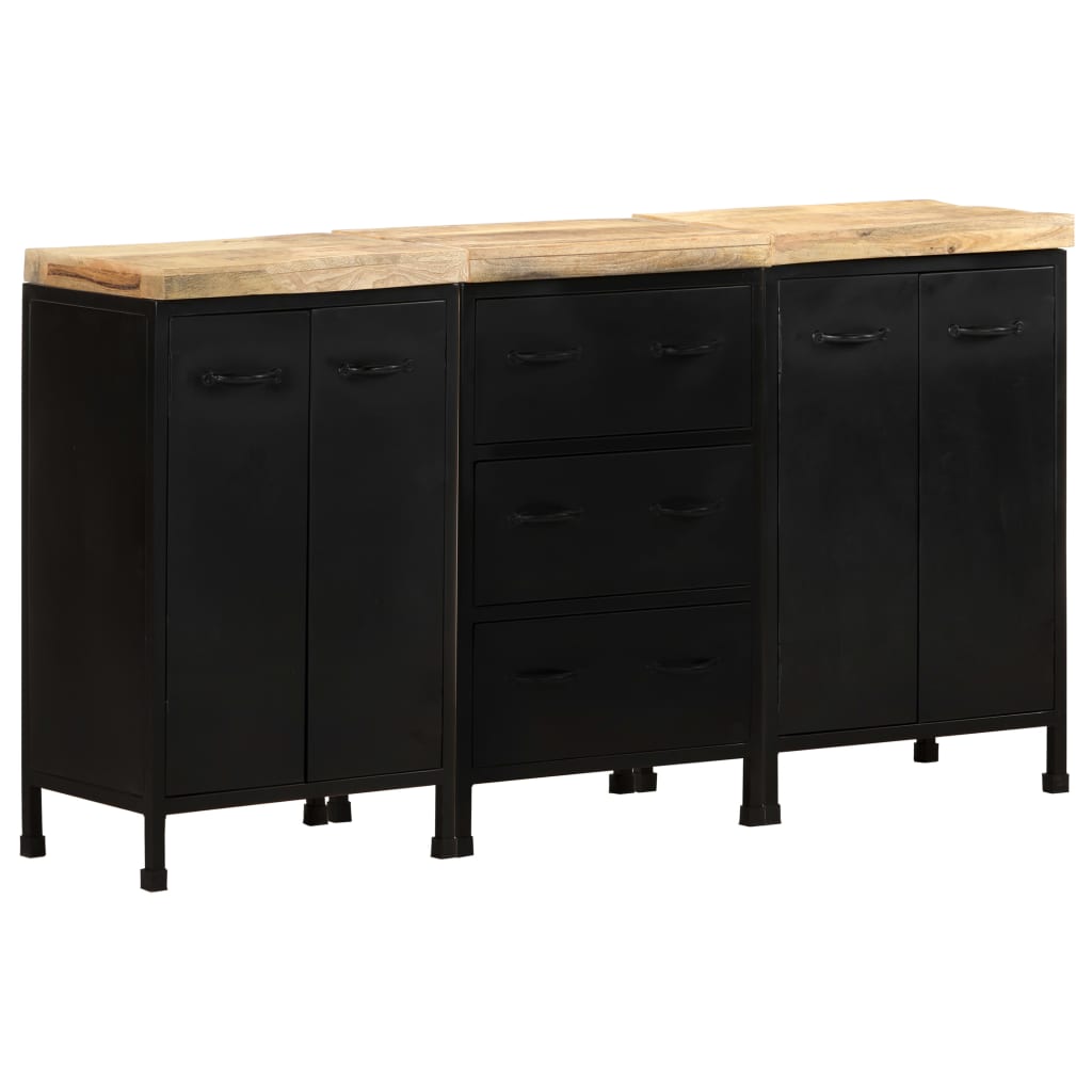Dressoir met 3 lades en 4 deuren ruw mangohout is nu te koop bij PeponiXL, paradijselijk wonen!