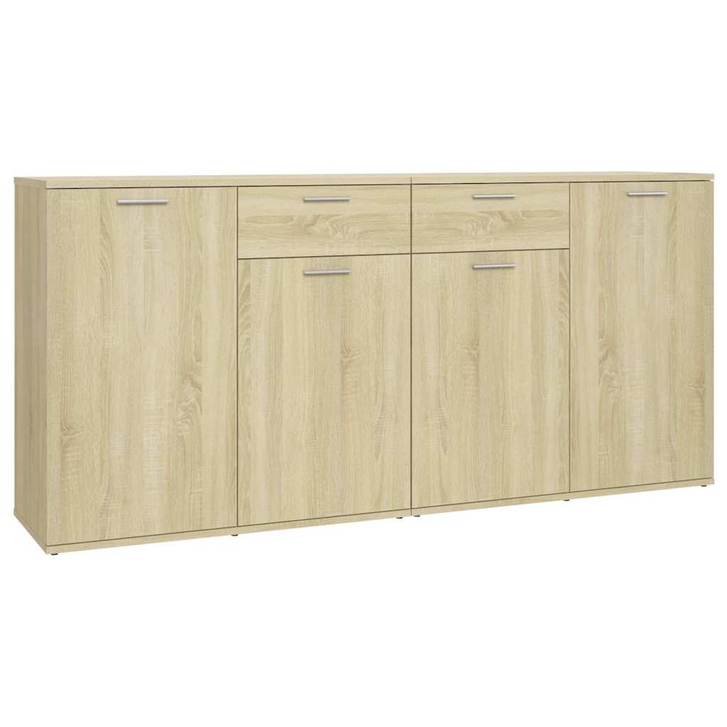 Dressoir 160x36x75 cm bewerkt hout sonoma eikenkleurig is nu te koop bij PeponiXL, paradijselijk wonen!