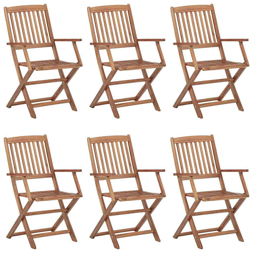 Tuinstoelen 6 st inklapbaar met kussens massief acaciahout is nu te koop bij PeponiXL, paradijselijk wonen!