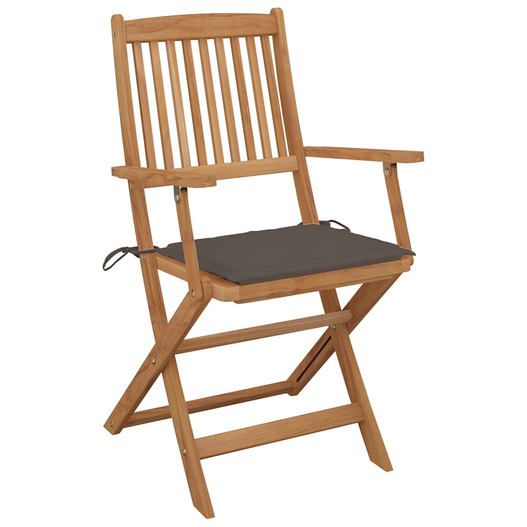 Tuinstoelen 6 st inklapbaar met kussens massief acaciahout is nu te koop bij PeponiXL, paradijselijk wonen!