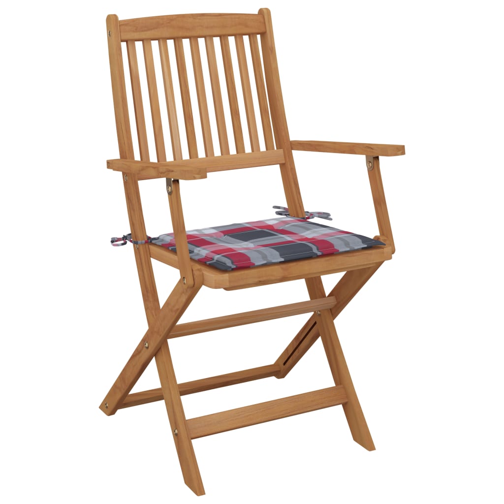 Tuinstoelen 6 st inklapbaar met kussens massief acaciahout is nu te koop bij PeponiXL, paradijselijk wonen!