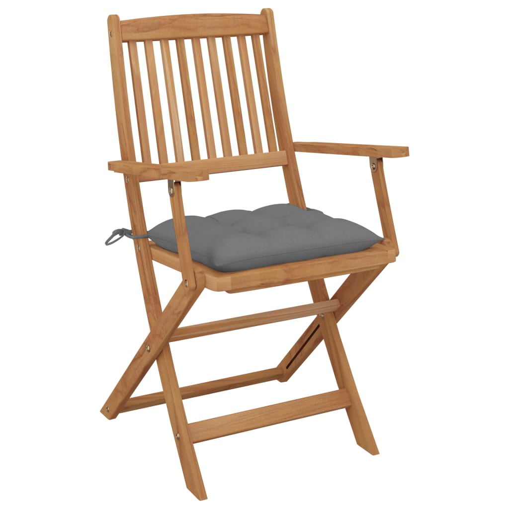 Tuinstoelen 6 st inklapbaar met kussens massief acaciahout is nu te koop bij PeponiXL, paradijselijk wonen!
