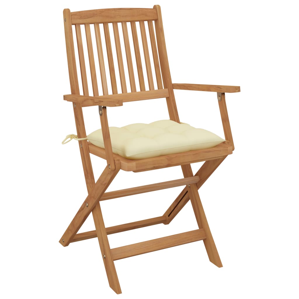 Tuinstoelen 6 st inklapbaar met kussens massief acaciahout is nu te koop bij PeponiXL, paradijselijk wonen!