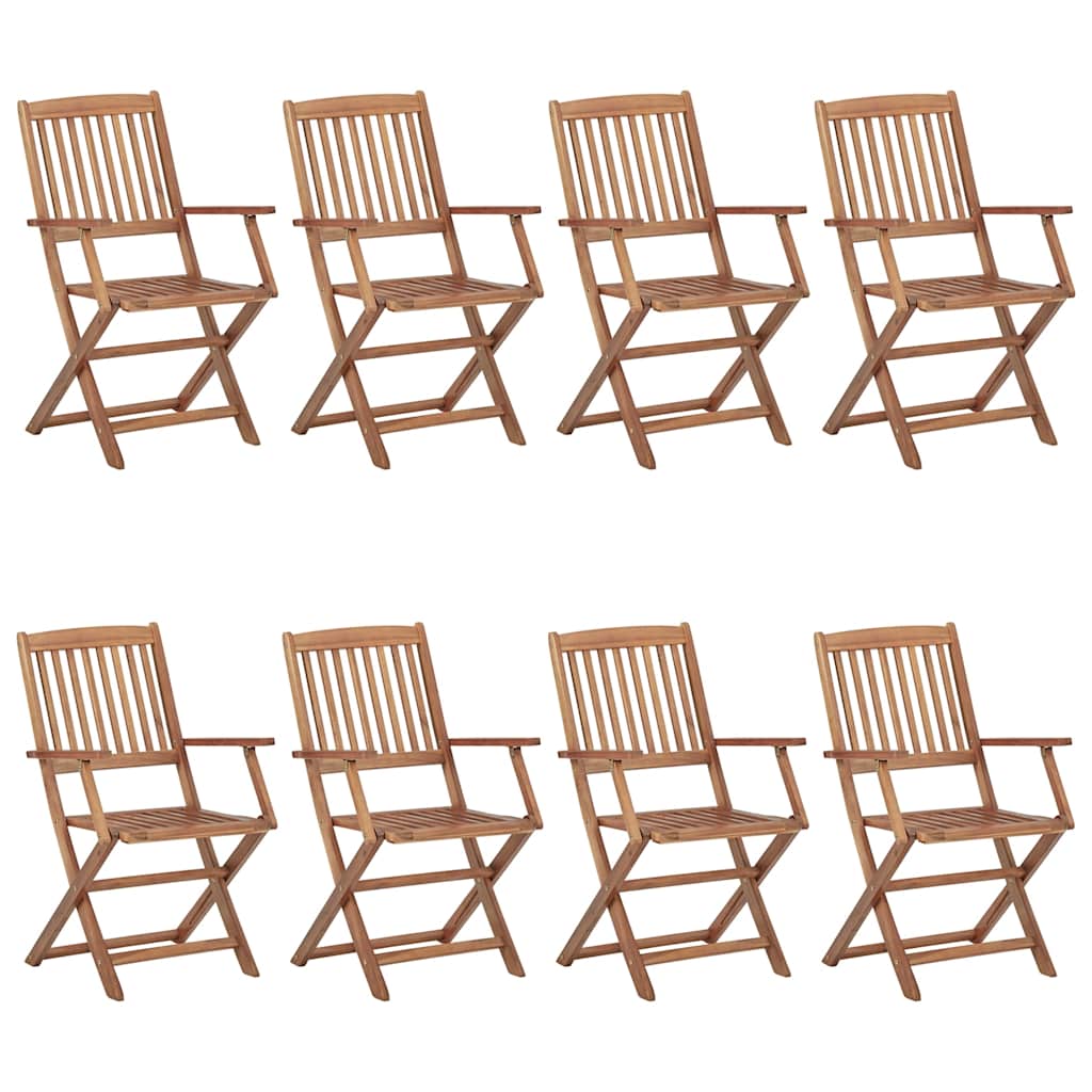 Tuinstoelen 8 st inklapbaar met kussens massief acaciahout is nu te koop bij PeponiXL, paradijselijk wonen!