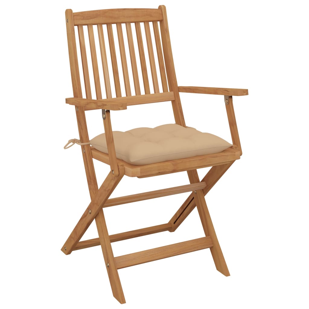 Tuinstoelen 8 st inklapbaar met kussens massief acaciahout is nu te koop bij PeponiXL, paradijselijk wonen!
