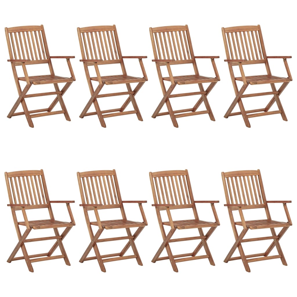 Tuinstoelen 8 st inklapbaar met kussens massief acaciahout is nu te koop bij PeponiXL, paradijselijk wonen!