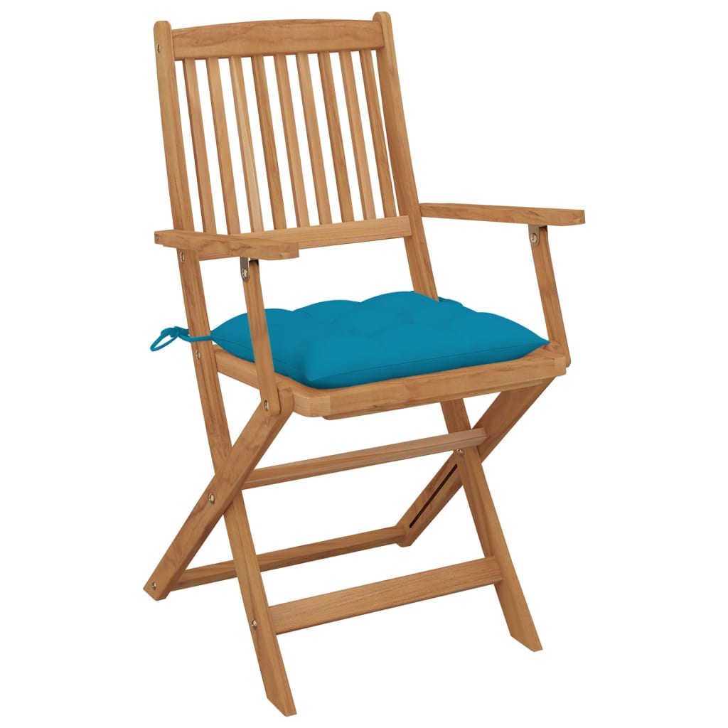 Tuinstoelen 8 st inklapbaar met kussens massief acaciahout is nu te koop bij PeponiXL, paradijselijk wonen!