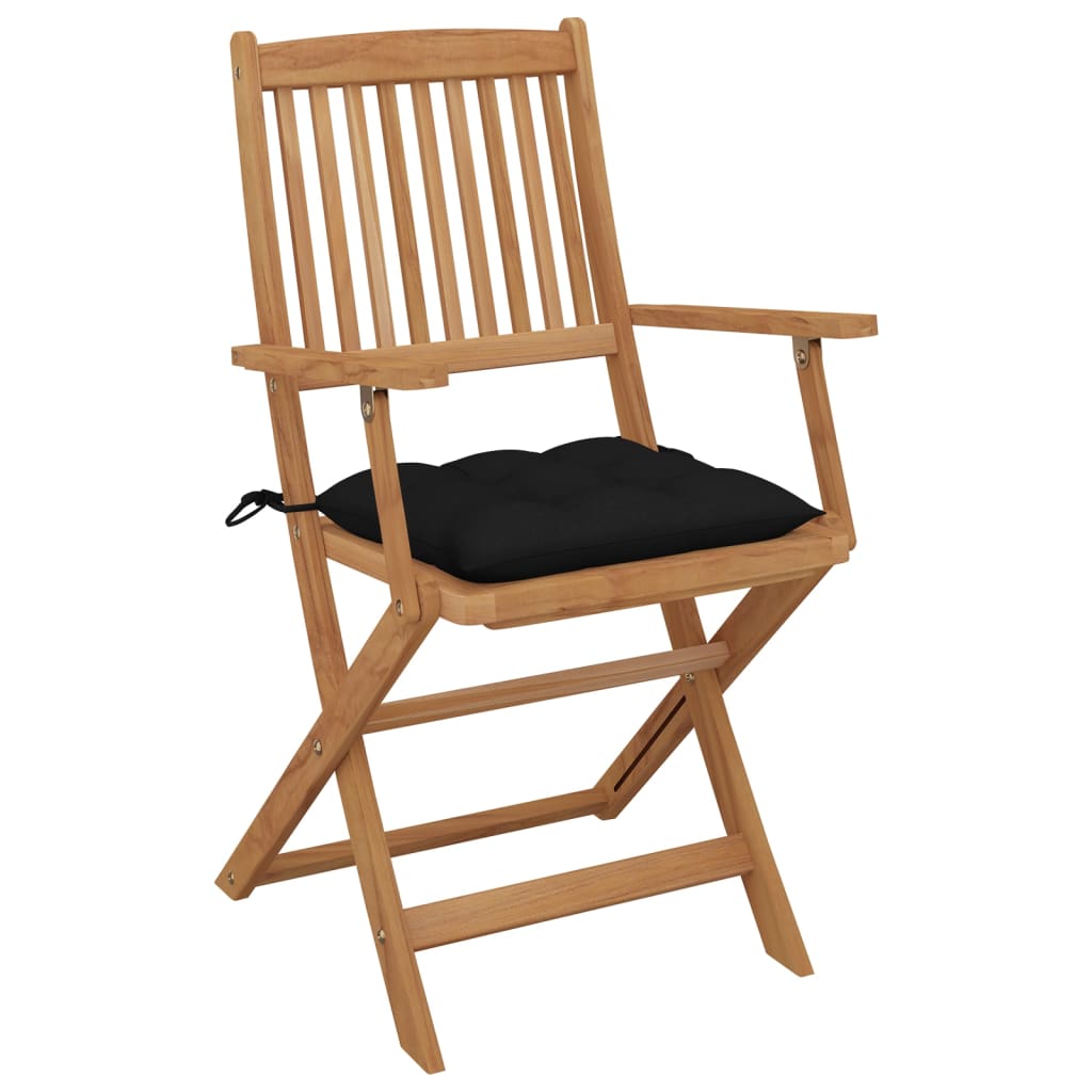 Tuinstoelen 8 st inklapbaar met kussens massief acaciahout is nu te koop bij PeponiXL, paradijselijk wonen!