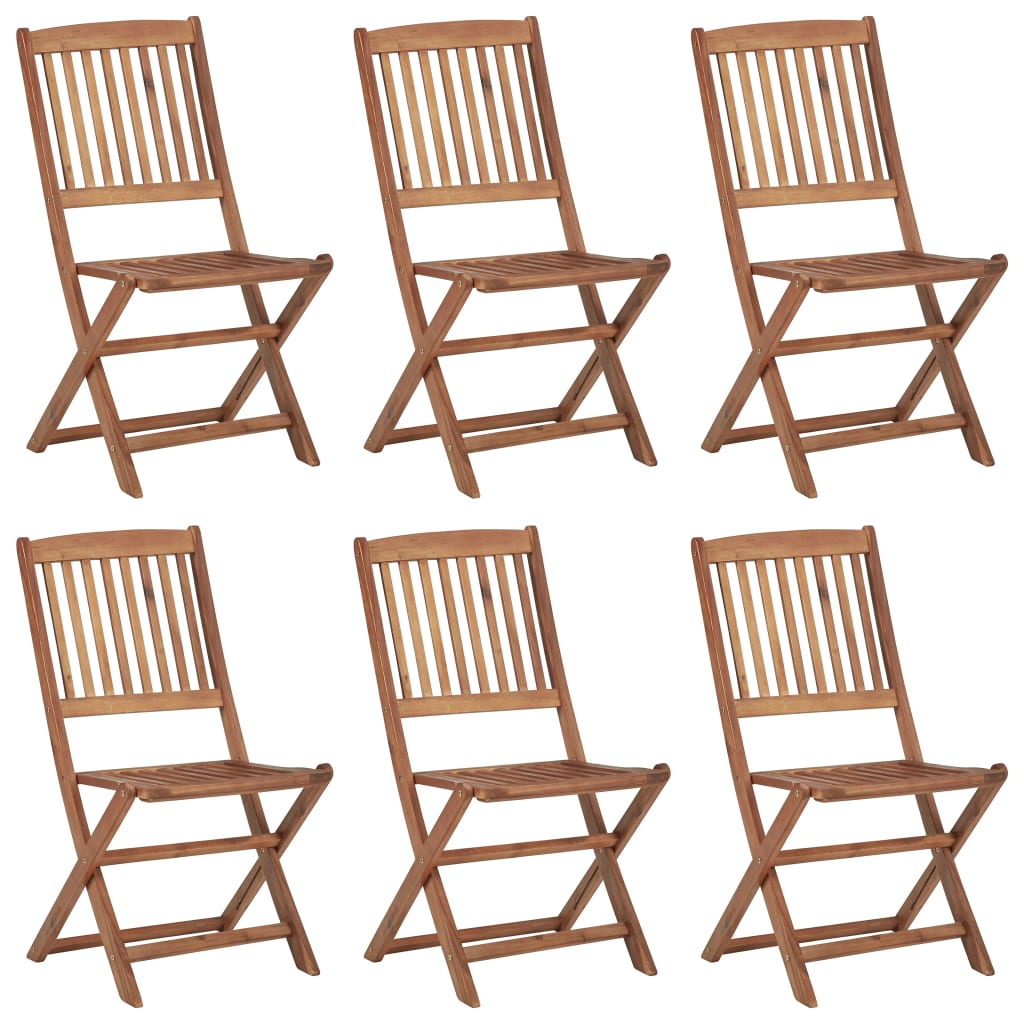 Tuinstoelen 6 st inklapbaar met kussens massief acaciahout is nu te koop bij PeponiXL, paradijselijk wonen!
