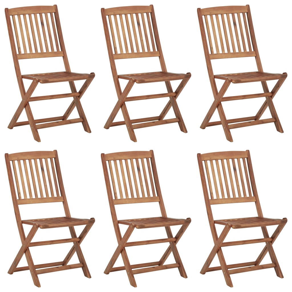 Tuinstoelen 6 st inklapbaar met kussens massief acaciahout is nu te koop bij PeponiXL, paradijselijk wonen!