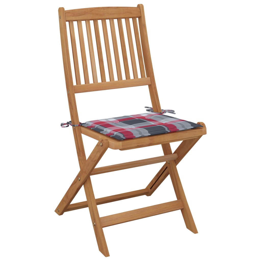 Tuinstoelen 6 st inklapbaar met kussens massief acaciahout is nu te koop bij PeponiXL, paradijselijk wonen!