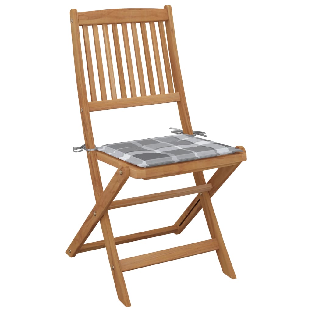 Tuinstoelen 6 st inklapbaar met kussens massief acaciahout is nu te koop bij PeponiXL, paradijselijk wonen!
