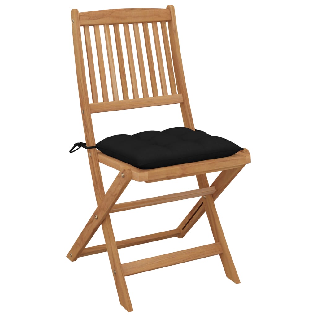 Tuinstoelen 6 st inklapbaar met kussens massief acaciahout is nu te koop bij PeponiXL, paradijselijk wonen!
