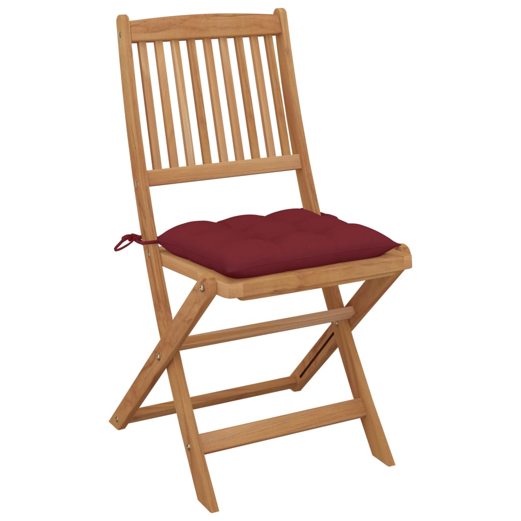 Tuinstoelen 6 st inklapbaar met kussens massief acaciahout is nu te koop bij PeponiXL, paradijselijk wonen!