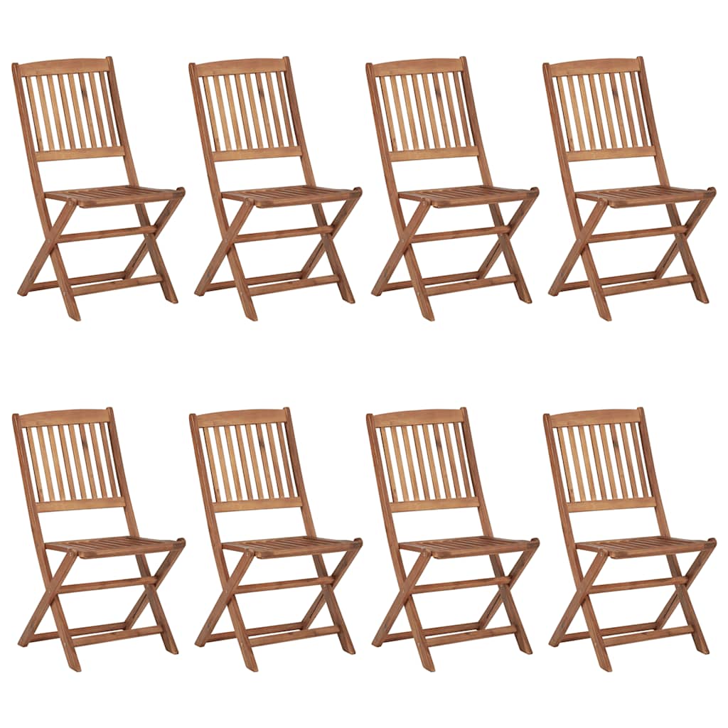 Tuinstoelen 8 st inklapbaar met kussens massief acaciahout is nu te koop bij PeponiXL, paradijselijk wonen!
