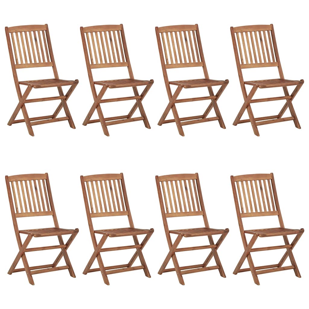 Tuinstoelen 8 st inklapbaar met kussens massief acaciahout is nu te koop bij PeponiXL, paradijselijk wonen!