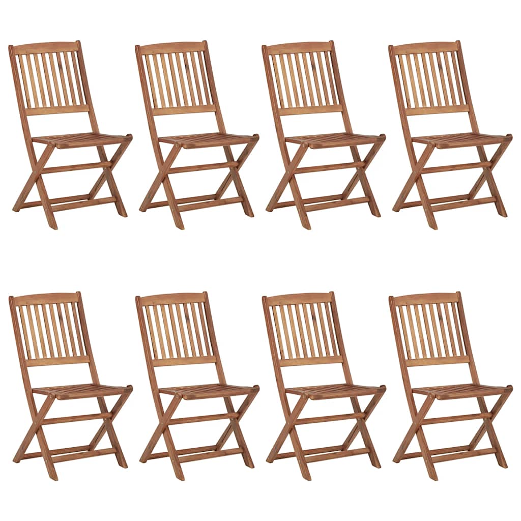Tuinstoelen 8 st inklapbaar met kussens massief acaciahout is nu te koop bij PeponiXL, paradijselijk wonen!